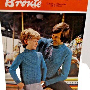 Pattern Sweater Vintage Crew Bronte DK Double Knitting Worsted Weight Adult Size